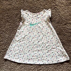 Nike Kids Dress - White with Pink and Blue Dots